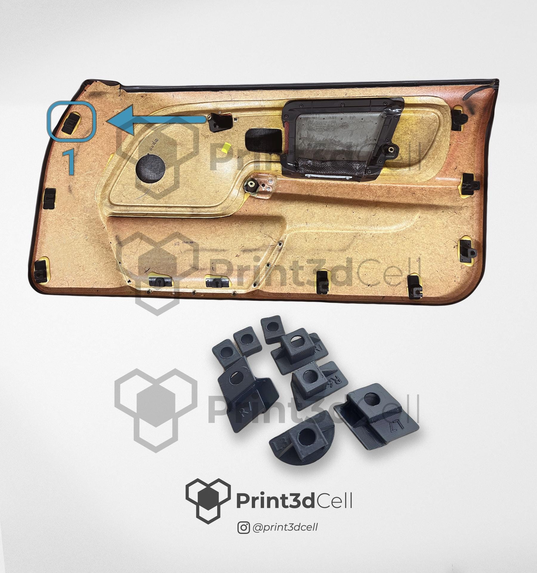 BMW E36 Compact Door Card Repair Kit - Image 2