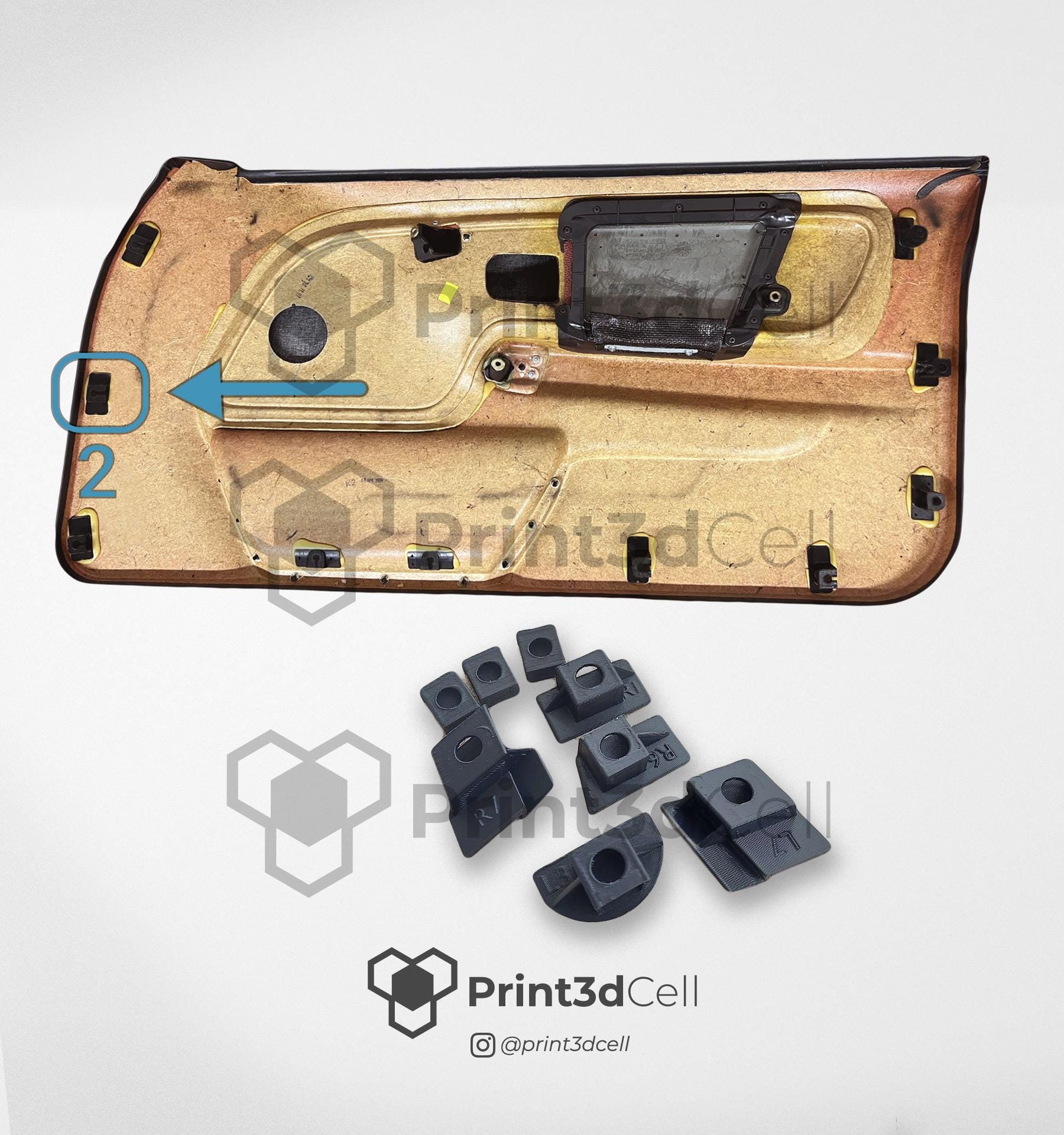 BMW E36 Compact Door Card Repair Kit - Image 3
